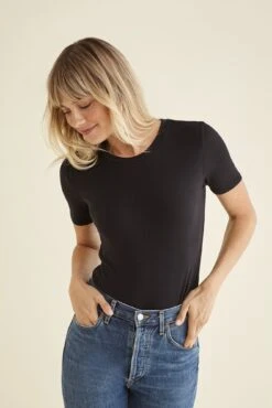 Talin Dream Rib Tee -AGOLDE Shop 9367 Talin Black 1834 web