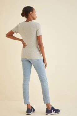 Talin Dream Rib Tee -AGOLDE Shop 9367 Talin Heather Grey 2145 web