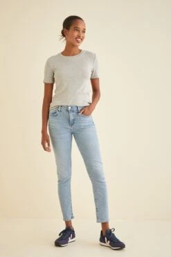 Talin Dream Rib Tee -AGOLDE Shop 9367 Talin Heather Grey 2165 web