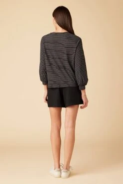 Issa Raglan Slub Tee - Gigi Black Stripe 6 Issa Raglan Slub Tee - Gigi Black Stripe -AGOLDE Shop 9400 Issa Slub Gigi Stripe Black 3