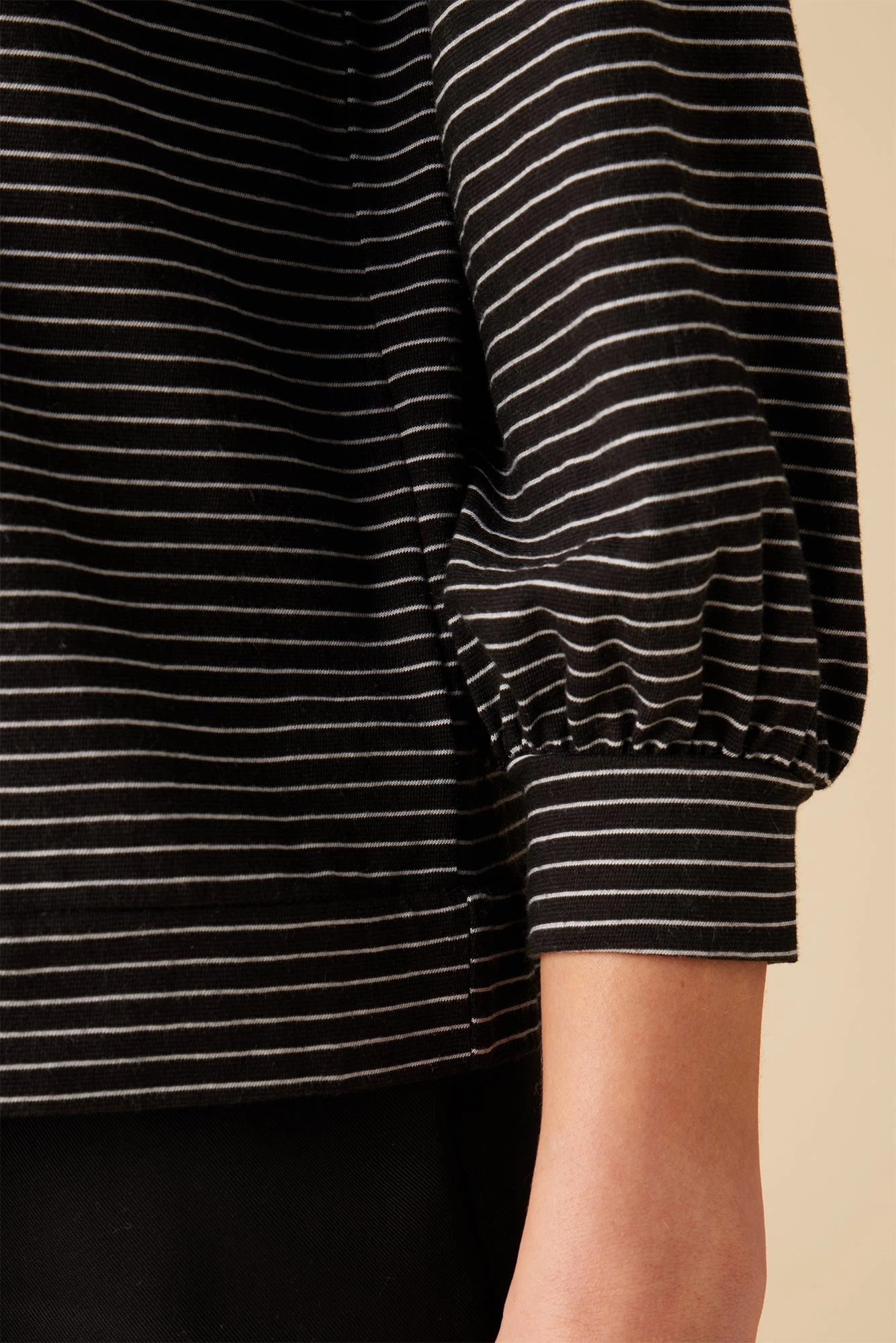 Issa Raglan Slub Tee - Gigi Black Stripe 4 Issa Raglan Slub Tee - Gigi Black Stripe - Image 4