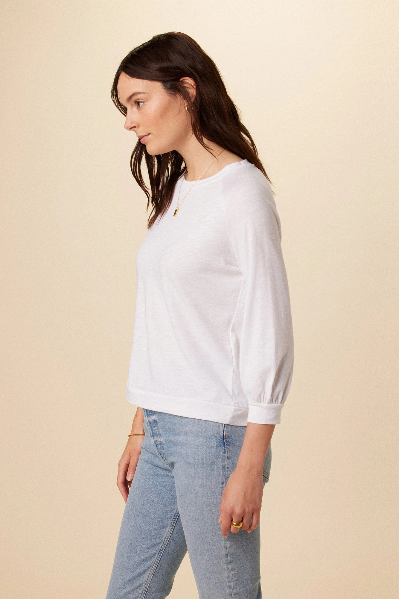 Issa Raglan Slub Tee - White Slub 2 Issa Raglan Slub Tee - White Slub - Image 2