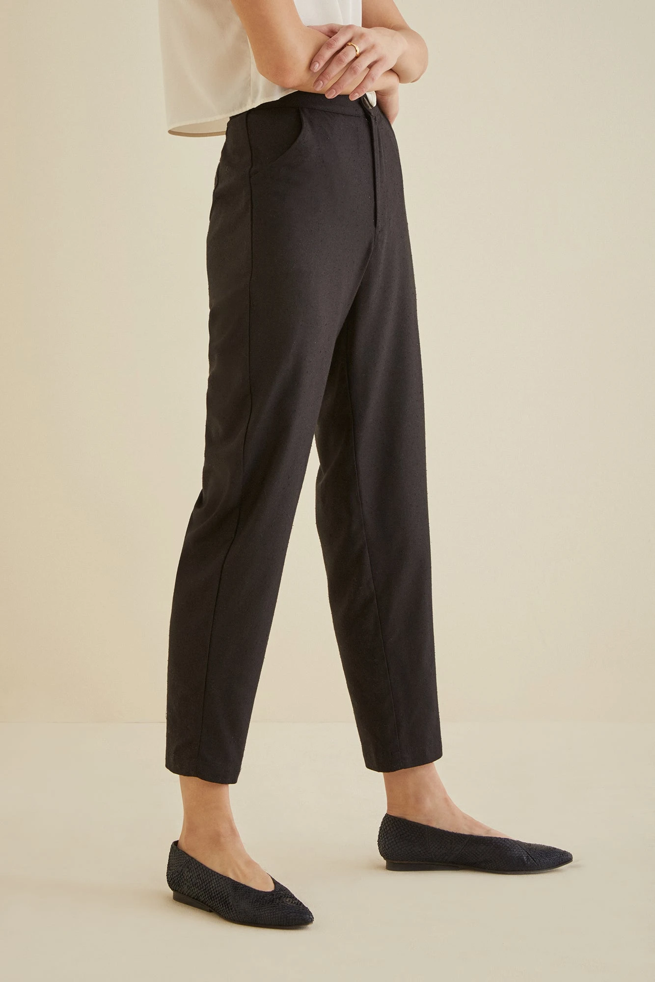 Dava Silk Noil Pants - Navy - ReAmour 4 Dava Silk Noil Pants - Navy - ReAmour - Image 4