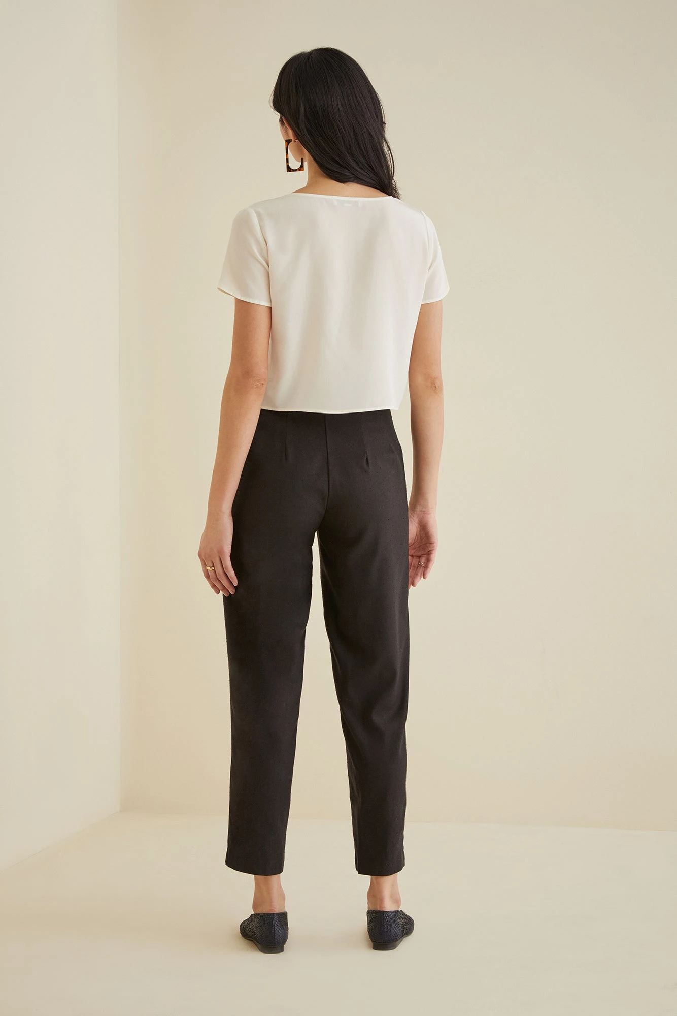 Dava Silk Noil Pants - Navy - ReAmour 3 Dava Silk Noil Pants - Navy - ReAmour - Image 3