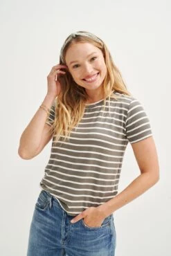 Berkeley Dream Knit Tee - Harbor Vetiver Stripe