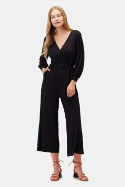 Everley Dream Knit Jumpsuit - Black