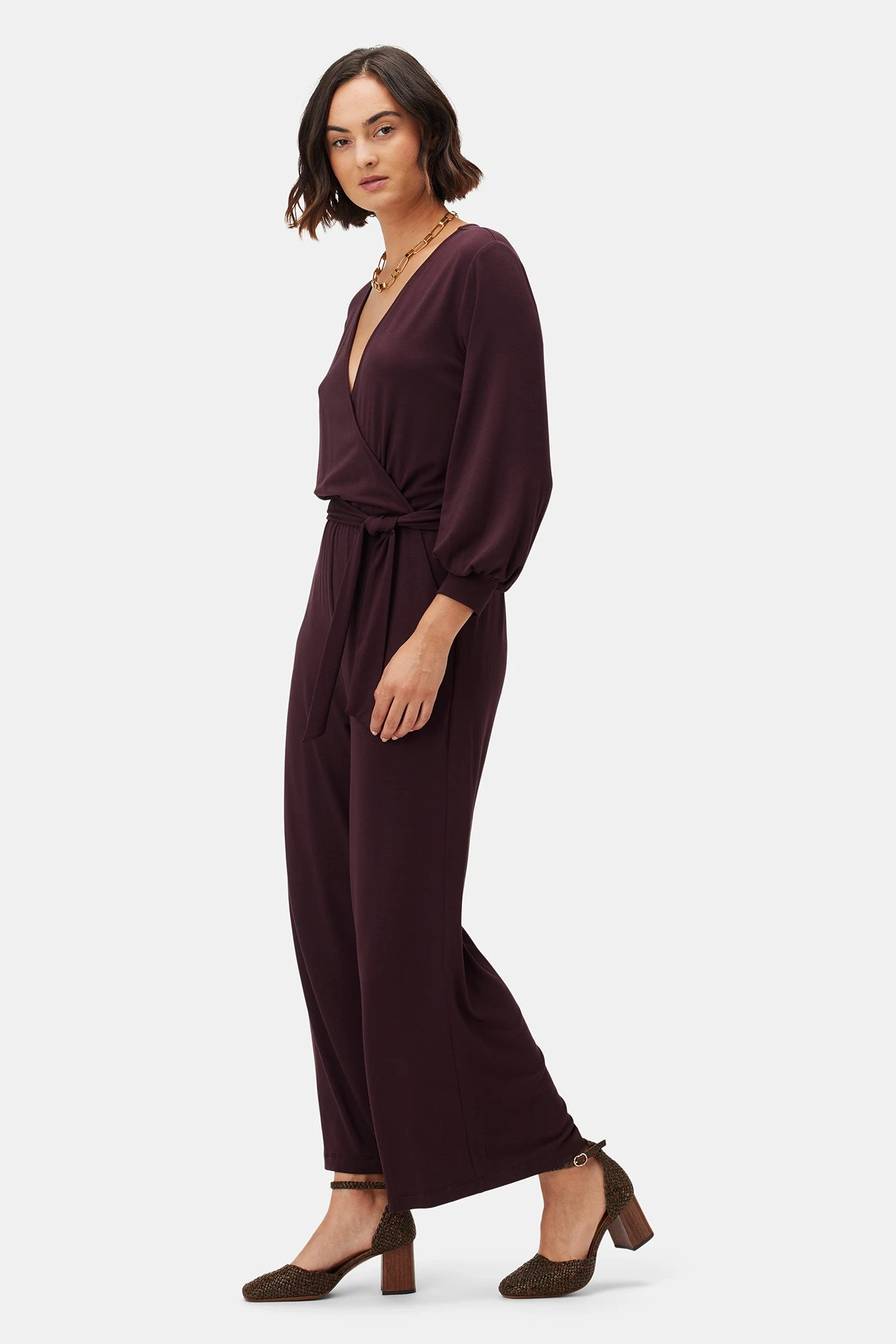 Everley Dream Knit Jumpsuit - Vineyard 2 Everley Dream Knit Jumpsuit - Vineyard - Image 2