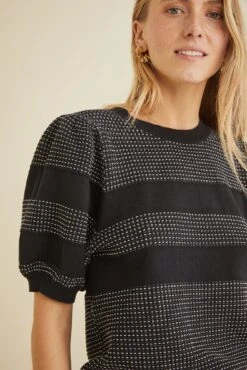 Liza Sweater Tee - Black Texture Stripe -AGOLDE Shop 9666 Liza Black Texture Stripe 2241 web 837c0400 21cf 47d2 95fc 11e1107874c4