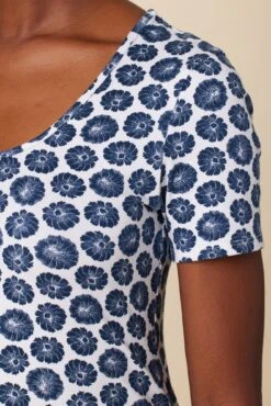 Cara Reverie Knit Tee - Calico Navy -AGOLDE Shop 9818R1 SS Cara Calico Navy 4