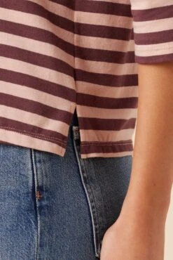 Cecelia Reverie Knit Tee - Maple Rose Stripe -AGOLDE Shop 9819 Cecelia Paris Stripe Maple Rose 4