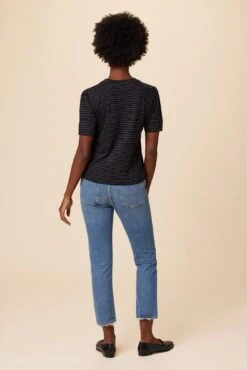 Odilia Reverie Slub Tee - Nissi Stripe Black -AGOLDE Shop 9828 Odilia Slub Nissi Stripe Black 3