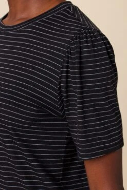 Odilia Reverie Slub Tee - Nissi Stripe Black -AGOLDE Shop 9828 Odilia Slub Nissi Stripe Black 4