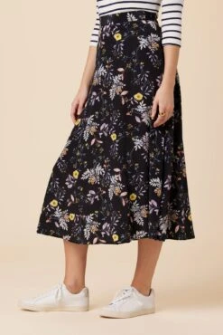 Blaze Washable Silk Skirt - French Jardin Black -AGOLDE Shop 9838 Blaze French Jardin Black 2