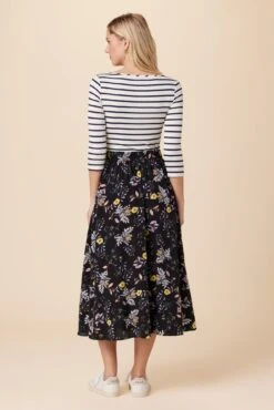 Blaze Washable Silk Skirt - French Jardin Black -AGOLDE Shop 9838 Blaze French Jardin Black 3