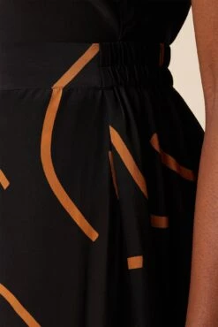 Blaze Washable Silk Skirt - Waves Caramel -AGOLDE Shop 9838 Blaze Silk Waves Caramel 5