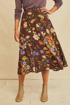 Blaze Washable Silk Skirt - Palermo Print