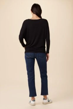 Mayr Long Sleeve Dream Knit Tee - Black -AGOLDE Shop 9938 Long Sleeve Mayr Black 3