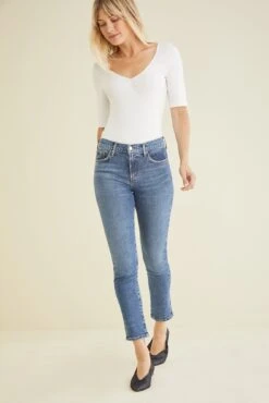 AGOLDE Toni Mid Rise Straight Jean -AGOLDE Shop AGOLDE Toni Stretch Mid Rise Obscure 485 web