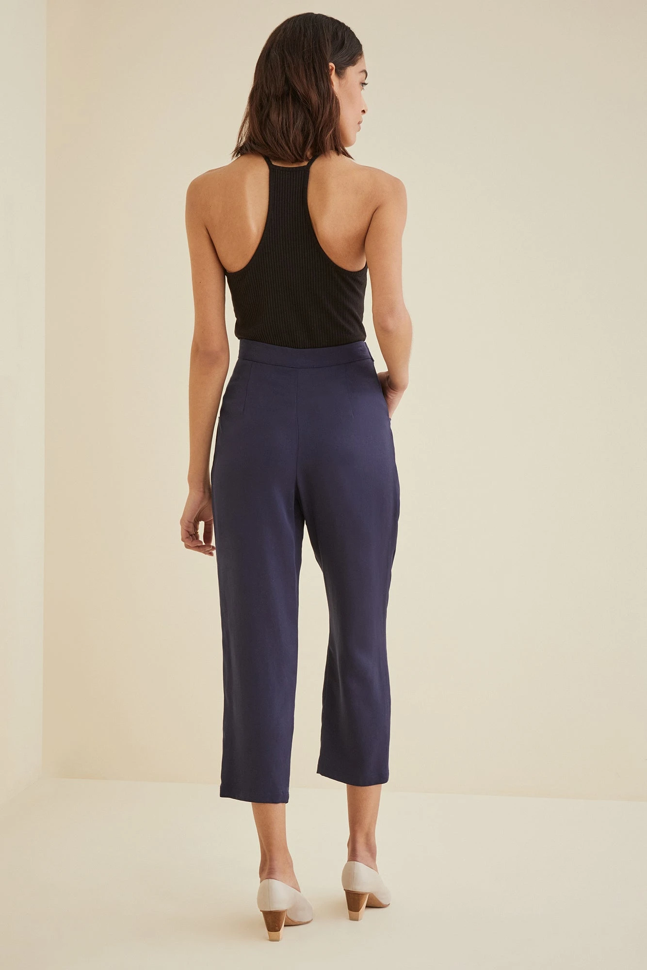 Anissa TENCEL™ Twill Pant - Navy 2 Anissa TENCEL™ Twill Pant - Navy - Image 2