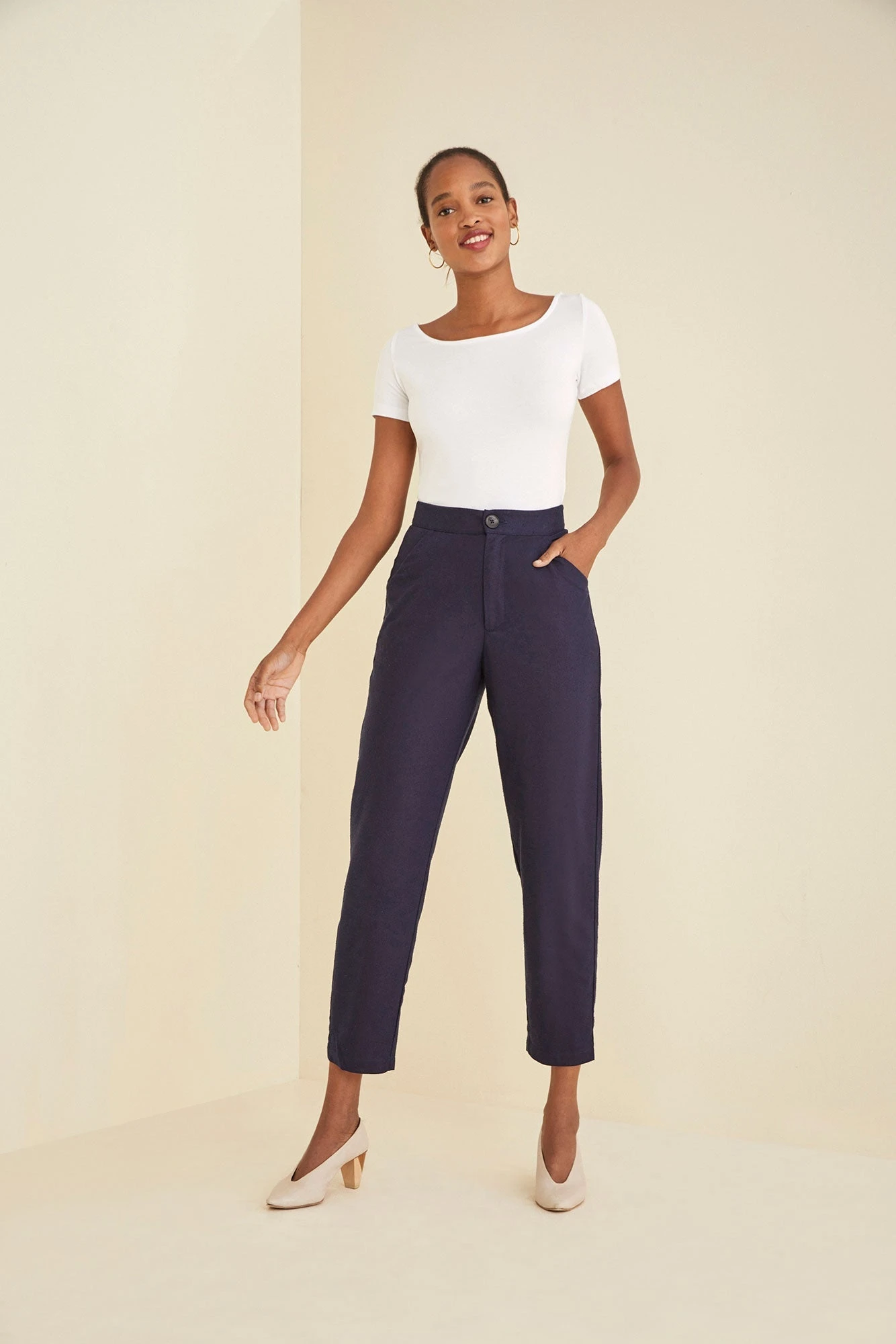 Dava Silk Noil Pants - Navy - ReAmour 9 Dava Silk Noil Pants - Navy - ReAmour - Image 9