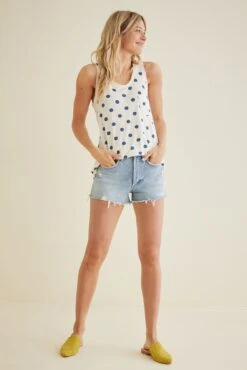 Eveline Slub Tank - Denim Dot - ReAmour