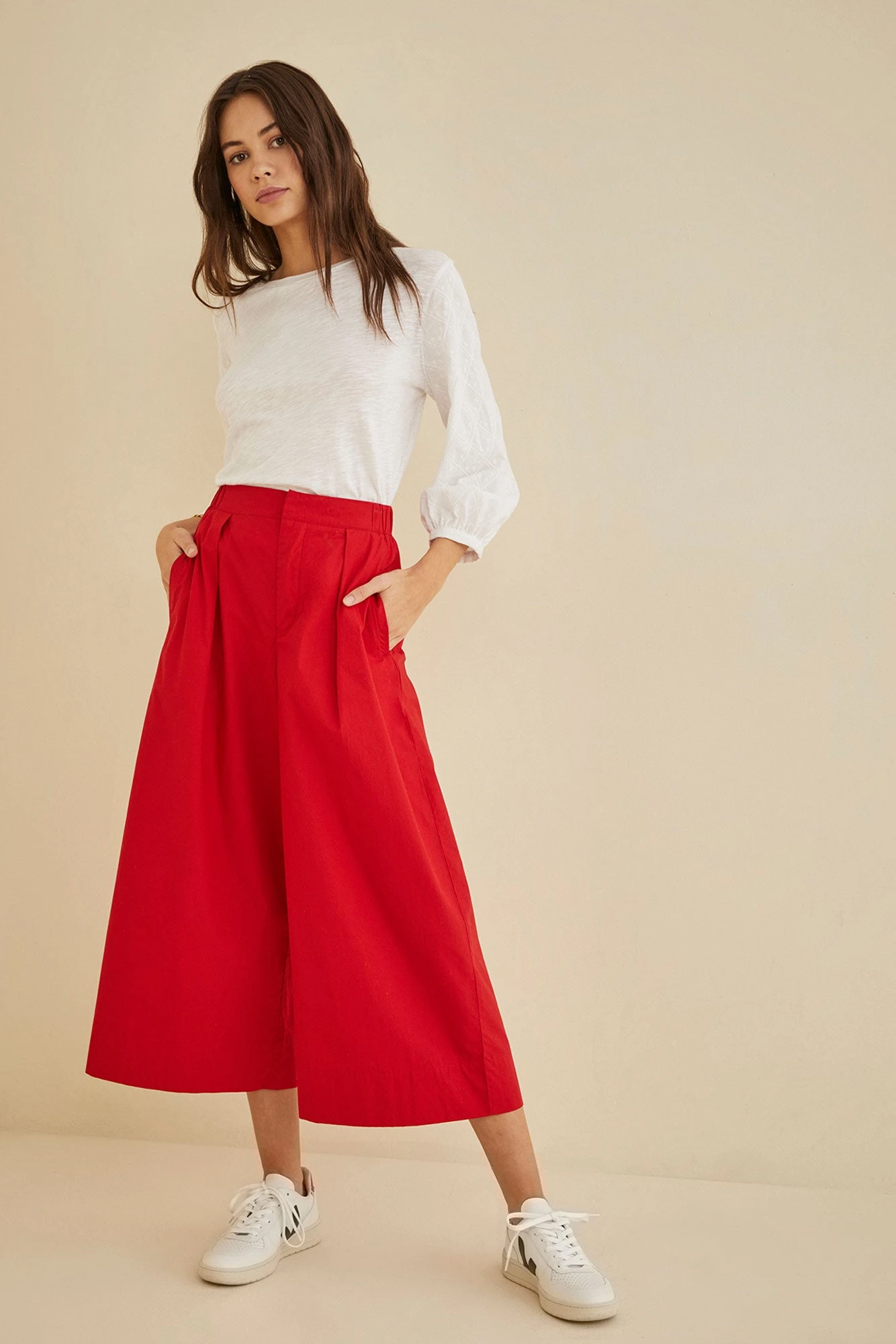 Kowtow Pleat Pants - Scarlet 1 Kowtow Pleat Pants - Scarlet