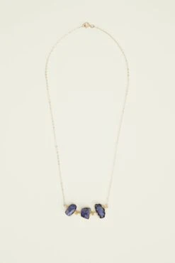 Leslie Francesca Exclusive 3 Stone Necklace -AGOLDE Shop LESLIE FRANCESCA Exclusive 3 Stone Necklace Tazanite 0193 web