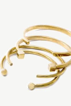 SOKO Mixed Shapes Stacking Cuffs - Gold