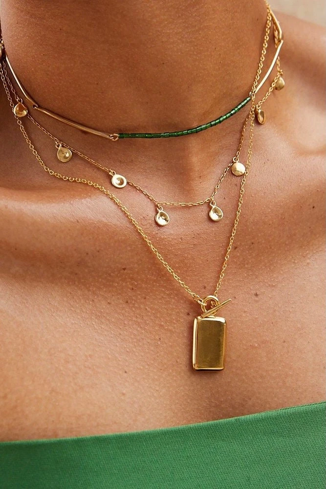 SOKO Rectangular Medallion Necklace - Gold 2 SOKO Rectangular Medallion Necklace - Gold - Image 2