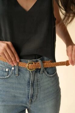 Nisolo Talia Braided Belt - Almond