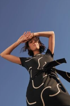 Colombe Viscose Knit Dress - Waves