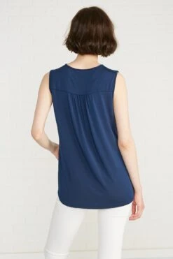 Melis Keyhole Tank - Navy - ReAmour -AGOLDE Shop melis navy 054w