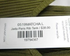 Jada Paris Rib Tank - Matcha - ReAmour -AGOLDE Shop recurate submission 39388 3