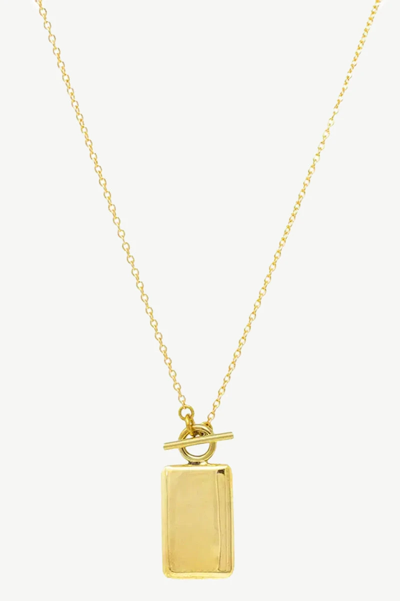 SOKO Rectangular Medallion Necklace - Gold 1 SOKO Rectangular Medallion Necklace - Gold